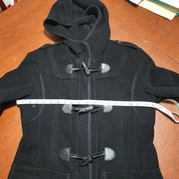 Donny Brook Elegant Black Toggle Trench Coat - Picture 9 of 14